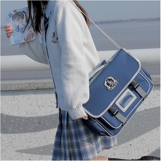 Japanese School Bag Sling Bag/ Backpack Multipurpose Bag - Blue