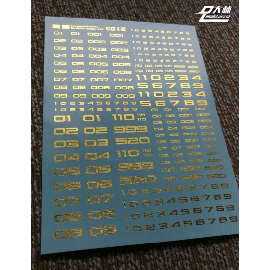 DL C012 Number Water Decal - Coat color