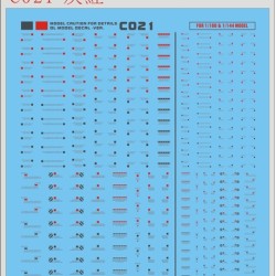 DL C021 1/100 & 1/144 Gundam Common Caution (Grey Red) Water Decal