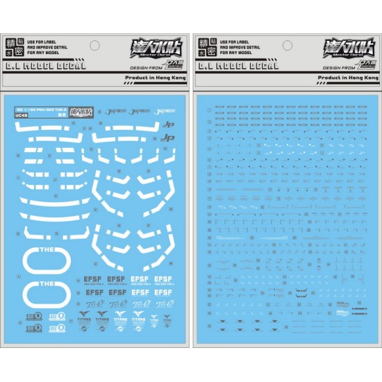 DL MG 1/100 PMX-003 The O Gundam Water Decal