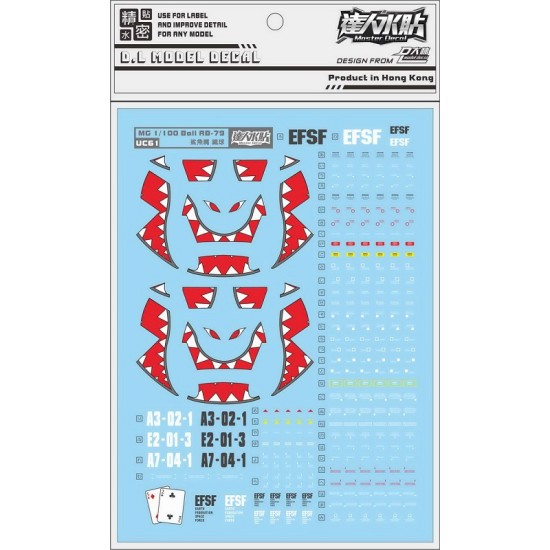 DL MG 1/100 The Ball RB-79 Water Decal