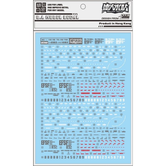 DL MG 1/100 RB-79 Ball & RB-79K Ball Water Decal
