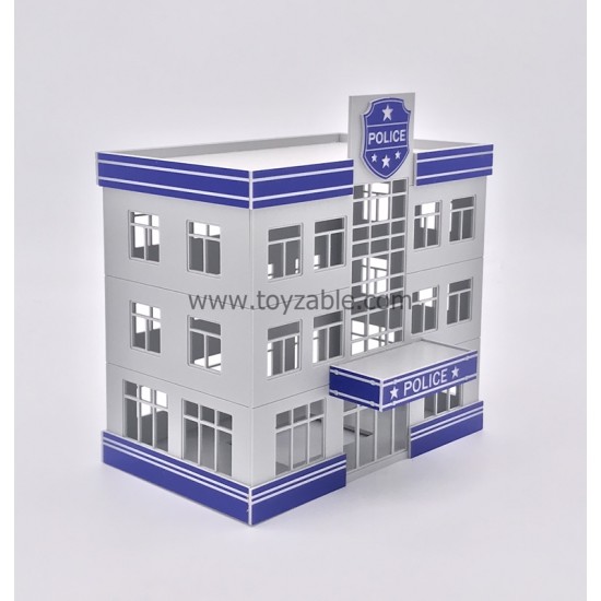 1/87 Building - Police Station (Blue)(L12.1*W7.3*H10.7cm)