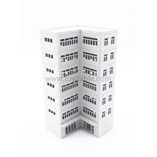 1/87 Building - Apartment (White) (L13.2*W12*H25.3cm)