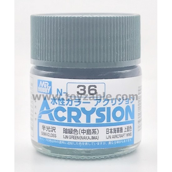 Mr Hobby Acrysion Color N36 Semi Gloss IJN Green(Nakajima)