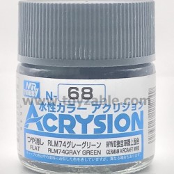 Mr Hobby Acrysion Color N68 Flat RLM74 Gray Green