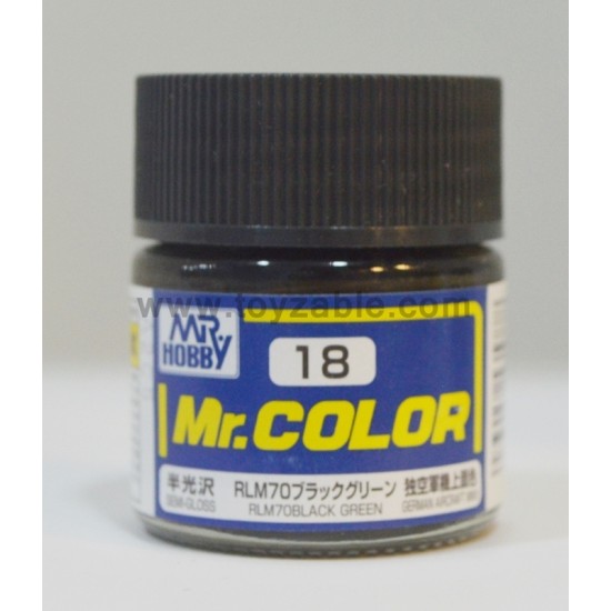 Mr.Hobby Mr.Color C-18 Semi Gloss RLM70 Black Green