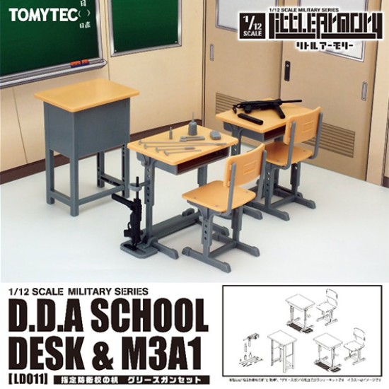 TomyTec 1/12 Military Series Little Armory LD011 Defence School Desk Grease Gun Set & M3A1