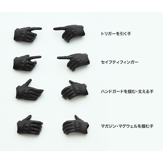 TomyTec Little Armory LA-OP03 Figma Tactical Gloves (Stealth Black)