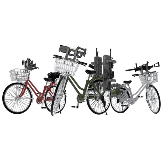 TomyTec 1/12 Military Series Little Armory LM007 School bicycle (for designated defense school) Olive drab