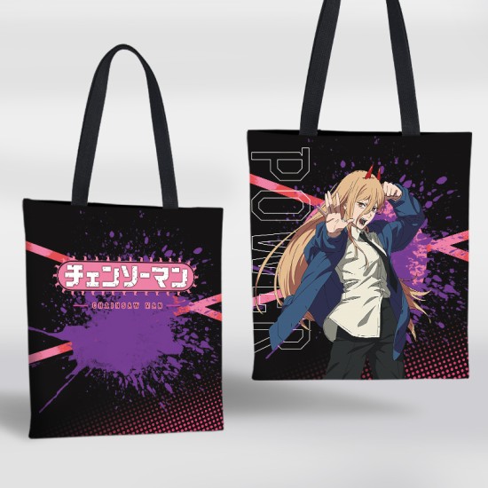 Canvas Sling Shoulder Shopping Bag - Chain Saw Man M