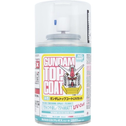 Mr.Hobby BG675 Gundam Top Coat Clear Finishing Spray 75% Matt UV Cut