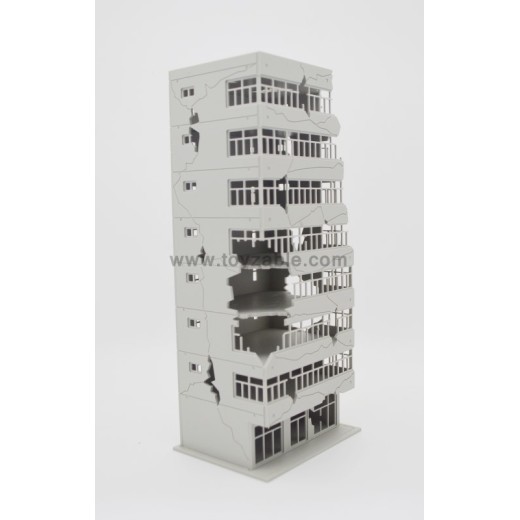 1/100 Battle Damage Bulding(White)(L10.5*W8.2*H24.5)
