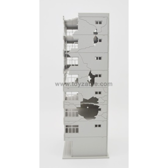 1/100 Battle Damage Bulding(White)(L10.5*W8.2*H24.5)