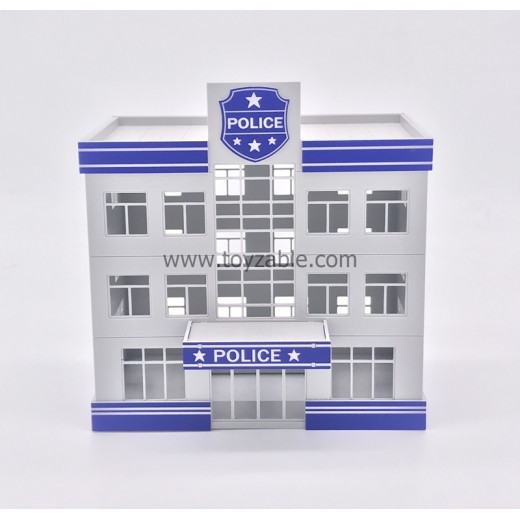 1/87 Building - Police Station (Blue)(L12.1*W7.3*H10.7cm)