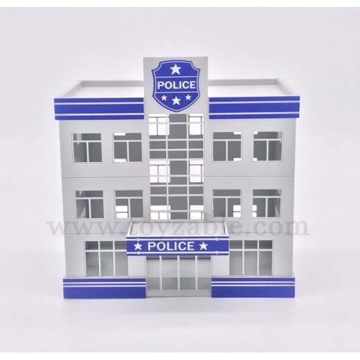 1/64 Building - Police Station (Blue)(L9.5*W16.3*H17.2cm)