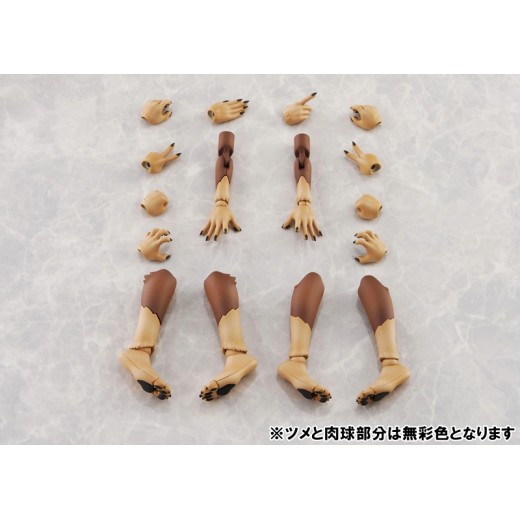 Aoshima Kemopla KO-02RJW Arm & Leg Parts Set 01 (Japanese Wolf Color)