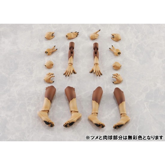 Aoshima Kemopla KO-02RJW Arm & Leg Parts Set 01 (Japanese Wolf Color)