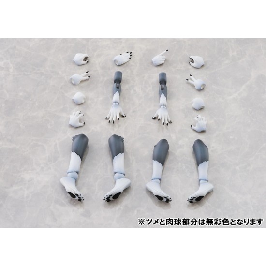 Aoshima Kemopla KO-02RJW Arm & Leg Parts Set 01 (Gray Wolf Color)