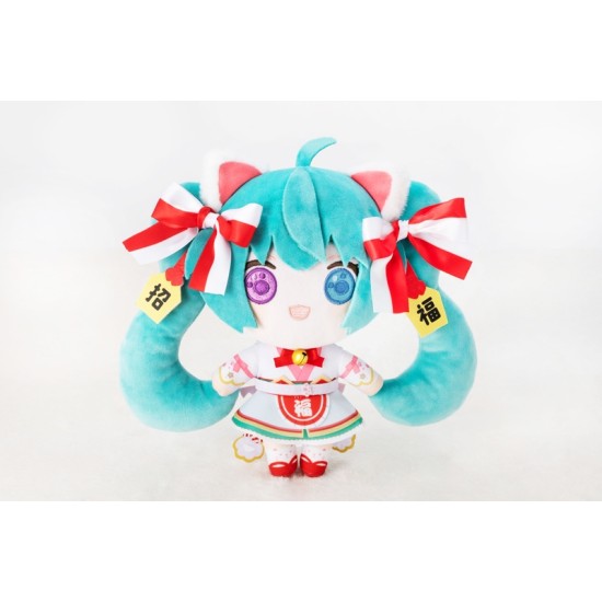 [PreOrder] KADOKAWA Hatsune Miku x Maneki-neko Hatsune Miku White Cat Plush Standard Art by Rassu