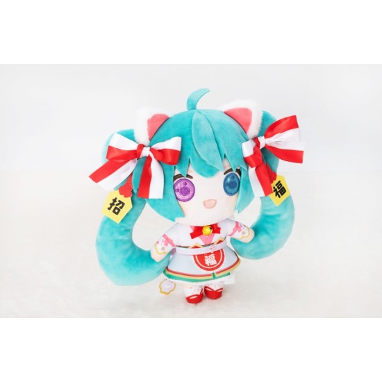 [PreOrder] KADOKAWA Hatsune Miku x Maneki-neko Hatsune Miku White Cat Plush Standard Art by Rassu
