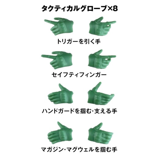 TomyTec Little Armory LA-OP10 Sosai Shoujo Teien Tactical Gloves (Green)