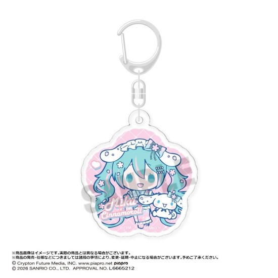 ANICRAFT Hatsune Miku x Cinnamoroll Yumezakura Ver. Trading Acrylic Key Chain